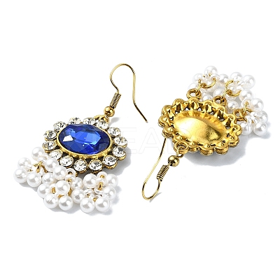 ABS Plastic Pearl & Rhinestone Oval Jewelry Set SJEW-D011-01B-G-1