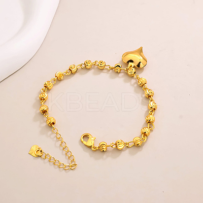 Vintage Beach Brass Heart Tassel Anklets for Women QQ1110-1-1