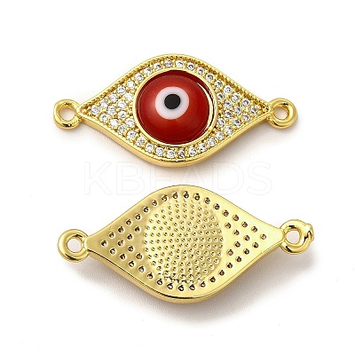 Rack Plating Real 18K Gold Plated Brass Micro Pave Clear Cubic Zirconia Connector Charms ZIRC-L102-02G-1