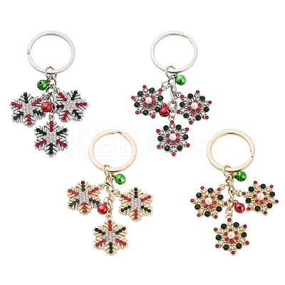 Snowflake Alloy Rhinestone Keychain KEYC-YW00108-01-1