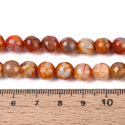 Dyed & Heated Natural Fire Crackle Agate Beads Strands G-N359-01A-06-1