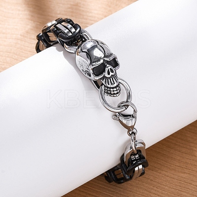 201 Stainless Steel Byzantine Chain Bracelets BJEW-B078-160P-1
