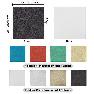 12 Sheets 8 Style Glitter Cardstock Paper AJEW-BC0003-97-1