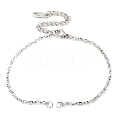 Tarnish Resistant 304 Stainless Steel Cable Chains Bracelet Making AJEW-P119-01P-1