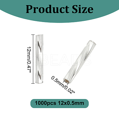 1000Pcs Glass Twisted Bugle Beads SEED-HY0001-12A-1