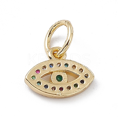 Rack Plating Brass Micro Pave Cubic Zirconia Charms KK-G451-21G-1