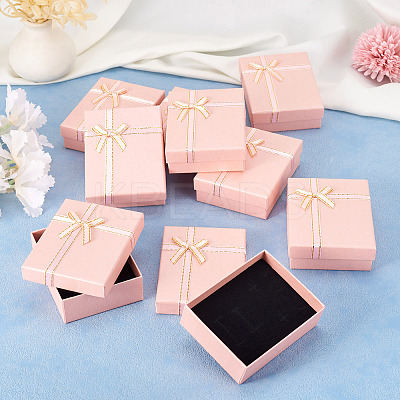 Rectangle Paper Jewelry Set Storage Boxes with Bowknot X1-CON-TAC0014-04C-1