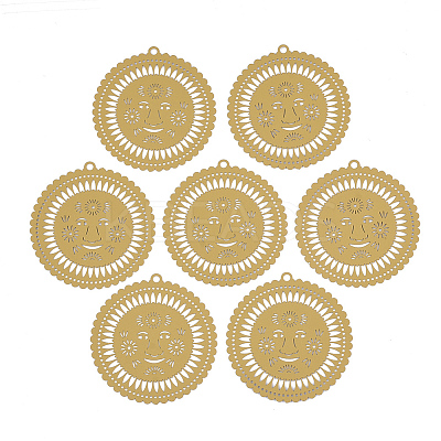 430 Stainless Steel Filigree Big Pendants STAS-S108-02E-1
