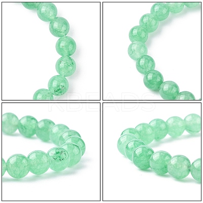 Dyed Natural Green Aventurine Beads Stretch Bracelets LS-X-BJEW-Q305-1