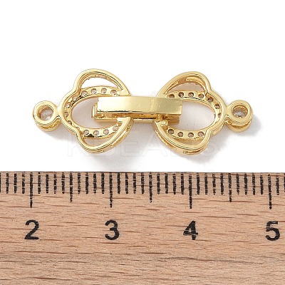 Rack Plating Brass Micro Pave Clear Cubic Zirconia Fold Over Clasps KK-NH0002-03F-G-1
