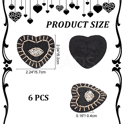 Heart with Evil Eye Appliques DIY-WH0401-28-1