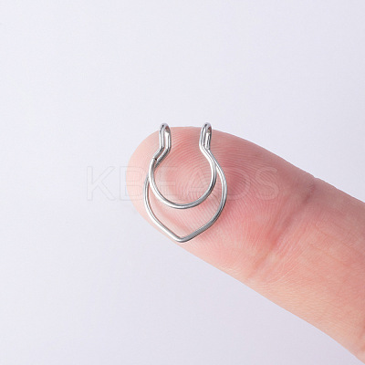 V-Shaped 316L Surgical Stainless Steel No Piercing Circular/Horseshoe Barbell Nose Rings WGED930-01-1