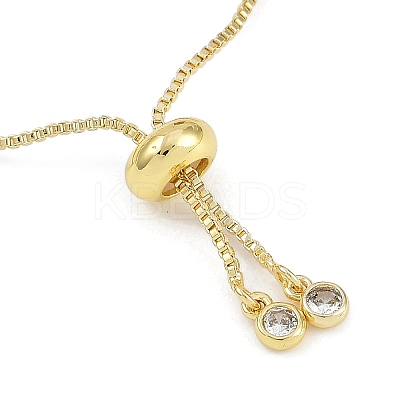 Virgin Mary Theme Brass Micro Pave Cubic Zirconia Slider Bracelets for Women BJEW-U013-02G-04-1