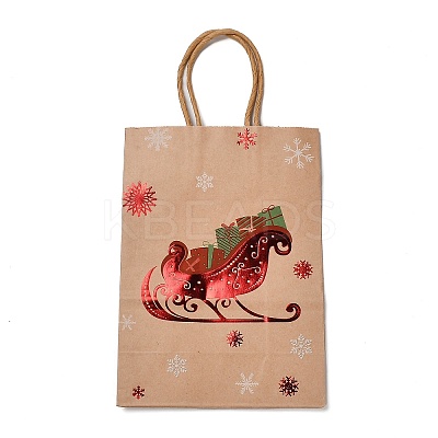 Christmas Theme Hot Stamping Rectangle Paper Bags LS-CARB-F011-02D-1