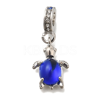 Rack Plating Alloy Rhinestone European Dangle Charms FIND-H005-45P-02-1