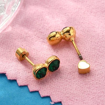 Ion Plating(IP) 304 Stainless Steel Stud Earrings EJEW-A118-15G-01-1
