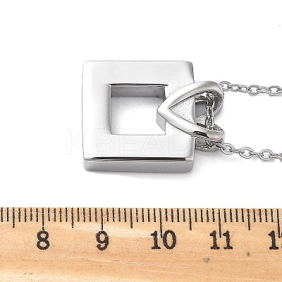 304 Stainless Steel Heart Square Urn Ashes Necklaces STAS-Z106-07P-1