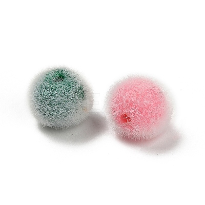 Flocky Opaque Acrylic Beads OACR-I026-01A-1