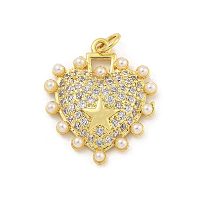 Rack Plating Brass Pave Cubic Zirconia Pendants KK-G513-31G-1