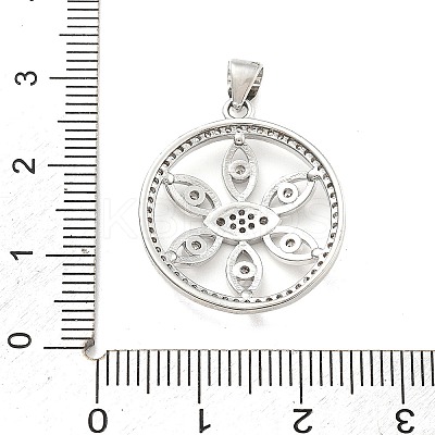 Rack Plating Brass Micro Pave Cubic Zirconia Pendants KK-D359-39P-1