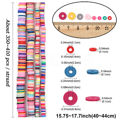 4 Strands 4 Styles Handmade Polymer Clay Beads Strands CLAY-YW0002-22C-1