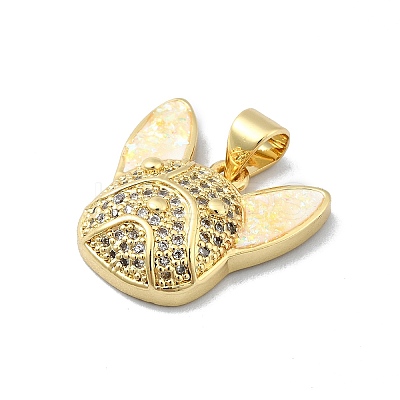 Brass Micro Pave Clear Cubic Zirconia Pendants KK-A221-25A-G-1