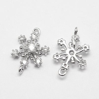 Flower Brass Micro Pave Grade AAA Cubic Zirconia Links ZIRC-O022-32P-NR-1