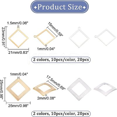40Pcs 4 Style  Rack Plating Eco-friendly Brass Pendants KK-FH0004-06-1