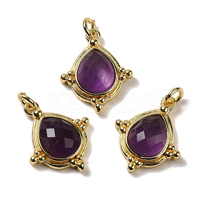 Natural Amethyst Faceted Pendants G-C096-02G-08-1