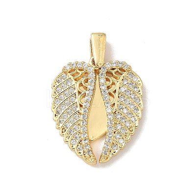 Brass Micro Pave Cubic Zirconia Openable Pendants KK-F905-02G-01-1
