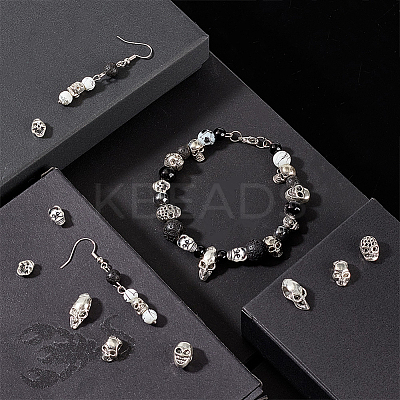 96Pcs 12 Style Tibetan Style Alloy Beads FIND-AR0004-02-1