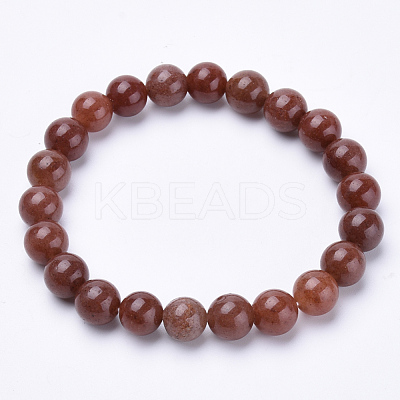 Natural Aventurine Beaded Stretch Bracelets BJEW-S128-02-1