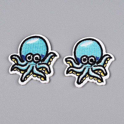 Octopus Rayon & Cloth Computerized Embroidery Cloth Iron on Sew on Patches DIY-N007-05-1