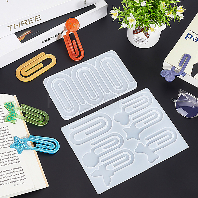 2Pcs 2 Styles Silicone Bookmark Molds DIY-PH0035-08-1