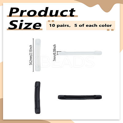 10 Pairs 2 Colors Silicone Eyeglasses Ear Grip FIND-LP0008-60-1