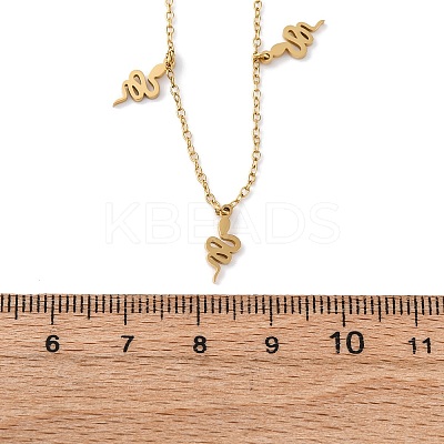 304 Stainless Steel Snake Tassel Necklaces NJEW-R026-20G-1