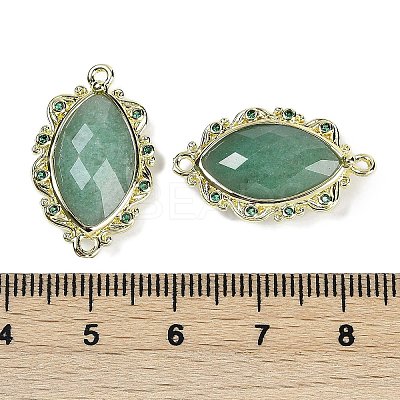 Natural Green Aventurine Faceted Horse Eye Links G-B126-02G-04-1