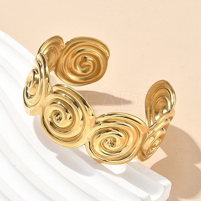 304 Stainless Steel Cuff Bangles for Women LS-AJEW-P127-18G-1