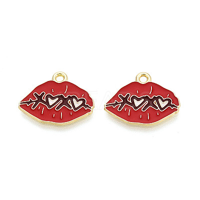 Valentine's Day Alloy Enamel Pendants ENAM-T023-23A-1