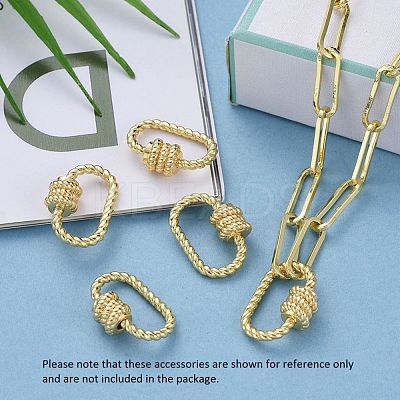 Brass Screw Carabiner Lock Charms ZIRC-E164-09G-1