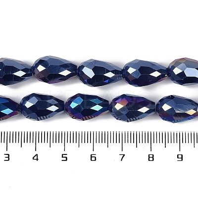Opaque Solid Color Electroplate Glass Beads Strands EGLA-N013-P8mm-B03-1
