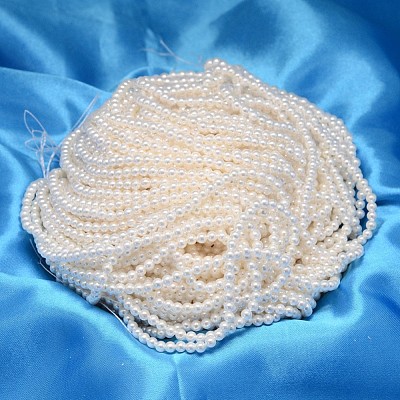 Round Shell Pearl Bead Strands X-BSHE-L011-3mm-A013-1