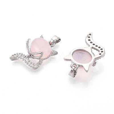Brass Micro Pave Cubic Zirconia Pendants KK-N264-08P-1