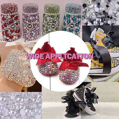 60g Resin patch multi size mixed pearl patch DIY jewelry accessories(2 bags) JX586N-1