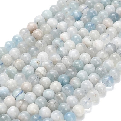 Natural Aquamarine Beads Strands G-F826-B01-8mm-1