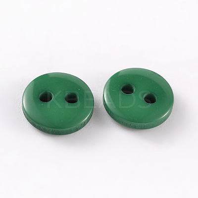 2-Hole Flat Round Resin Sewing Buttons for Costume Design BUTT-E119-24L-14-1
