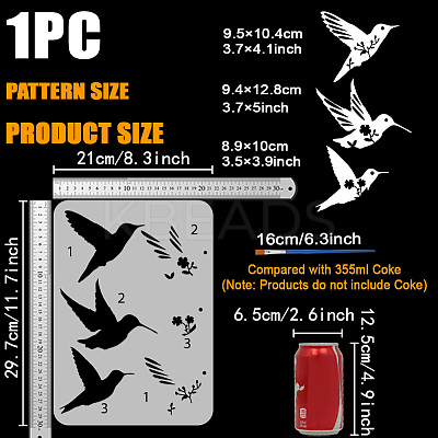 US 1 Pc PET Hollow Out Drawing Painting Stencils DIY-FG0005-14E-1