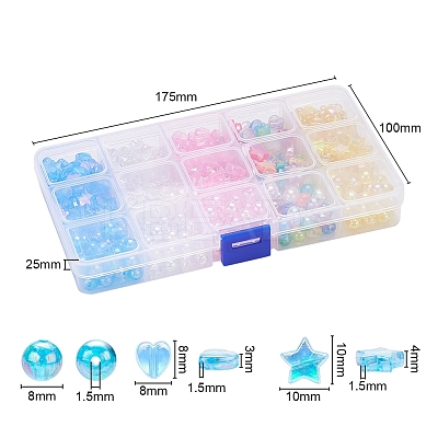 630Pcs 15 Style Eco-Friendly Transparent Acrylic Beads TACR-YW0001-35-1
