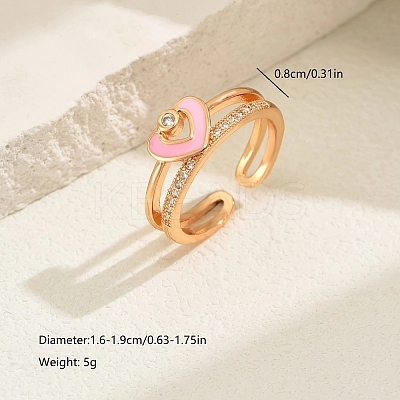 Fashionable Cute Brass Cubic Zirconia Cuff Rings XX5517-1