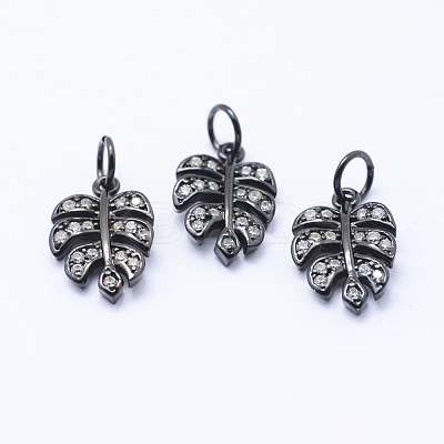Eco-Friendly Brass Micro Pave Cubic Zirconia Charms KK-P133-04-NR-1